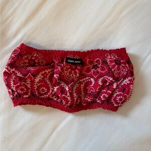 Miu Miu Red and Black Patterned Bandeau